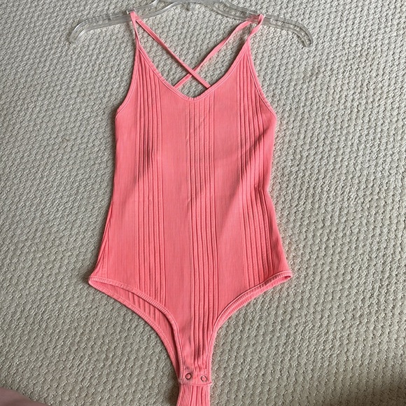 NWT NSF Lena Ribbed Crossback bodysuit - Picture 2 of 5